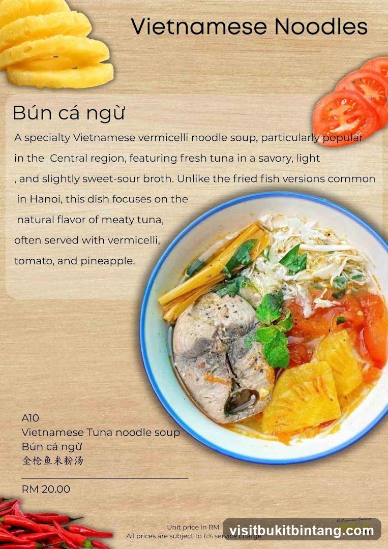 Vietnamese Noodles Menu Card