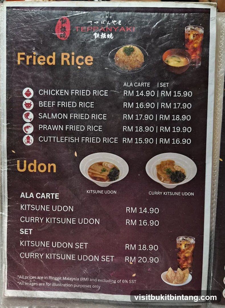 TEPPANYAKI Menu