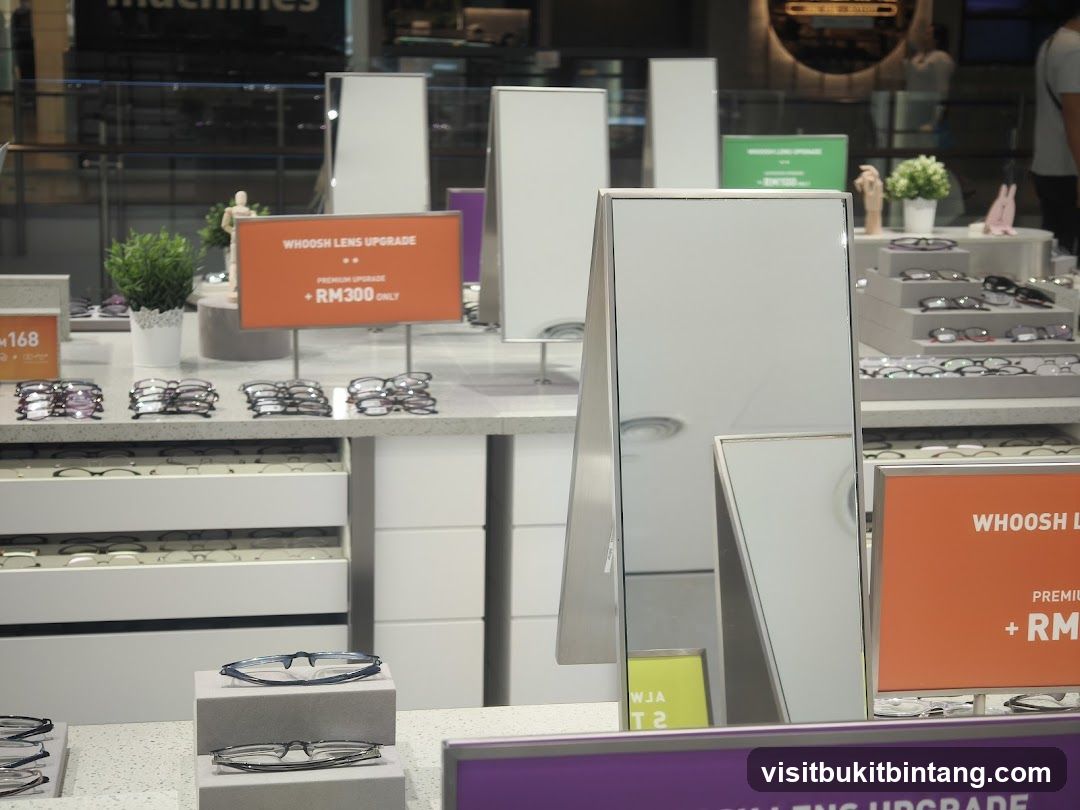 Eyewear display with promotional signs