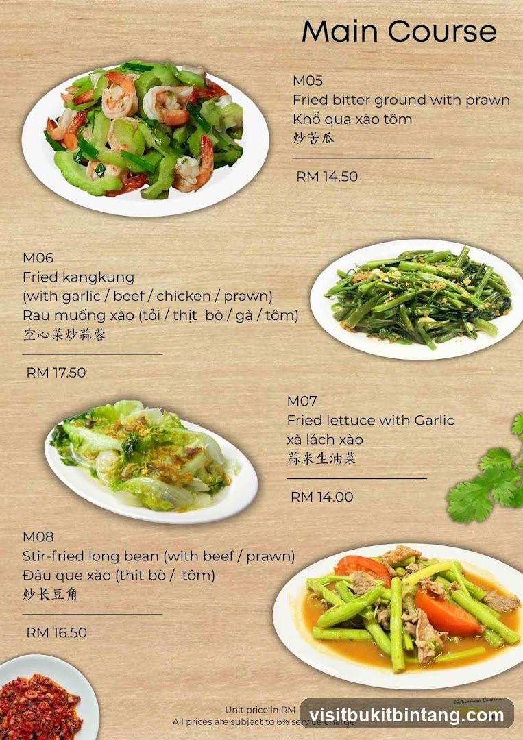 Main Course Menu
