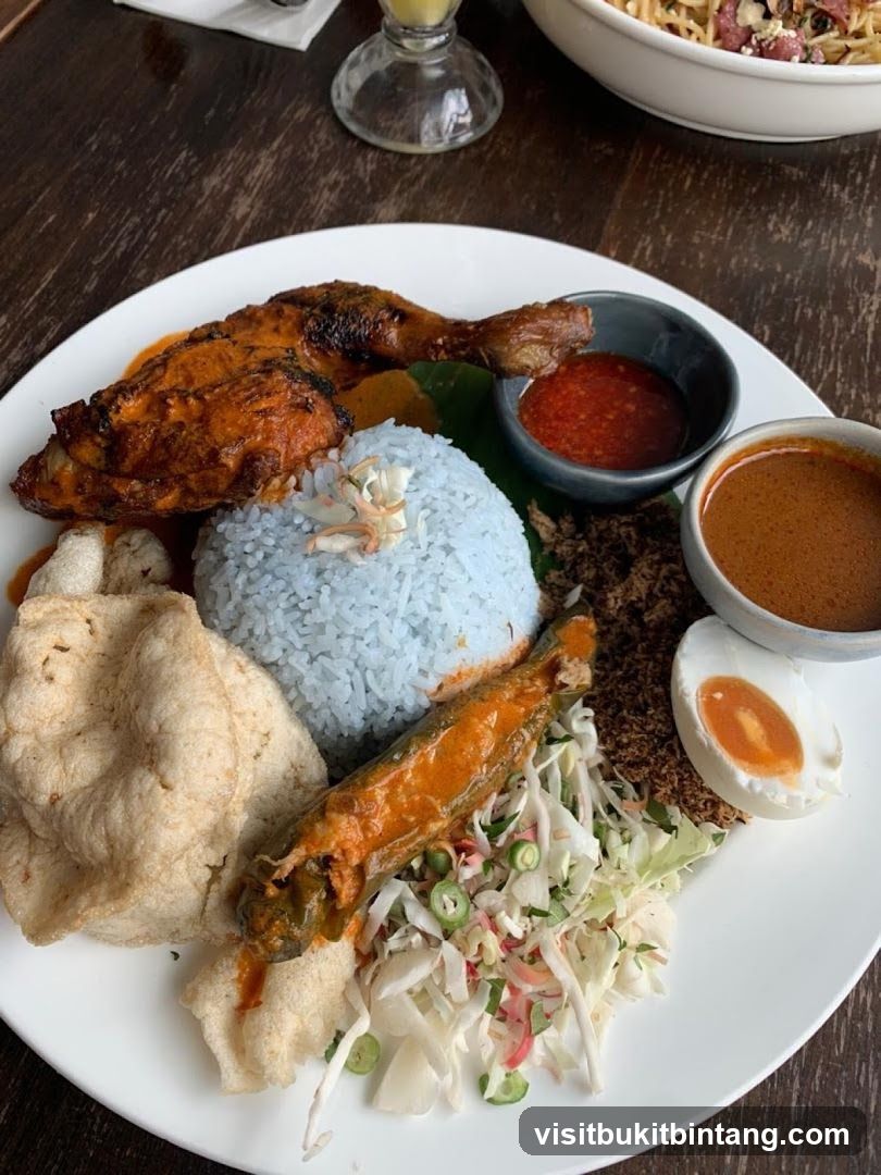 Nasi Kerabu with Grilled Chicken