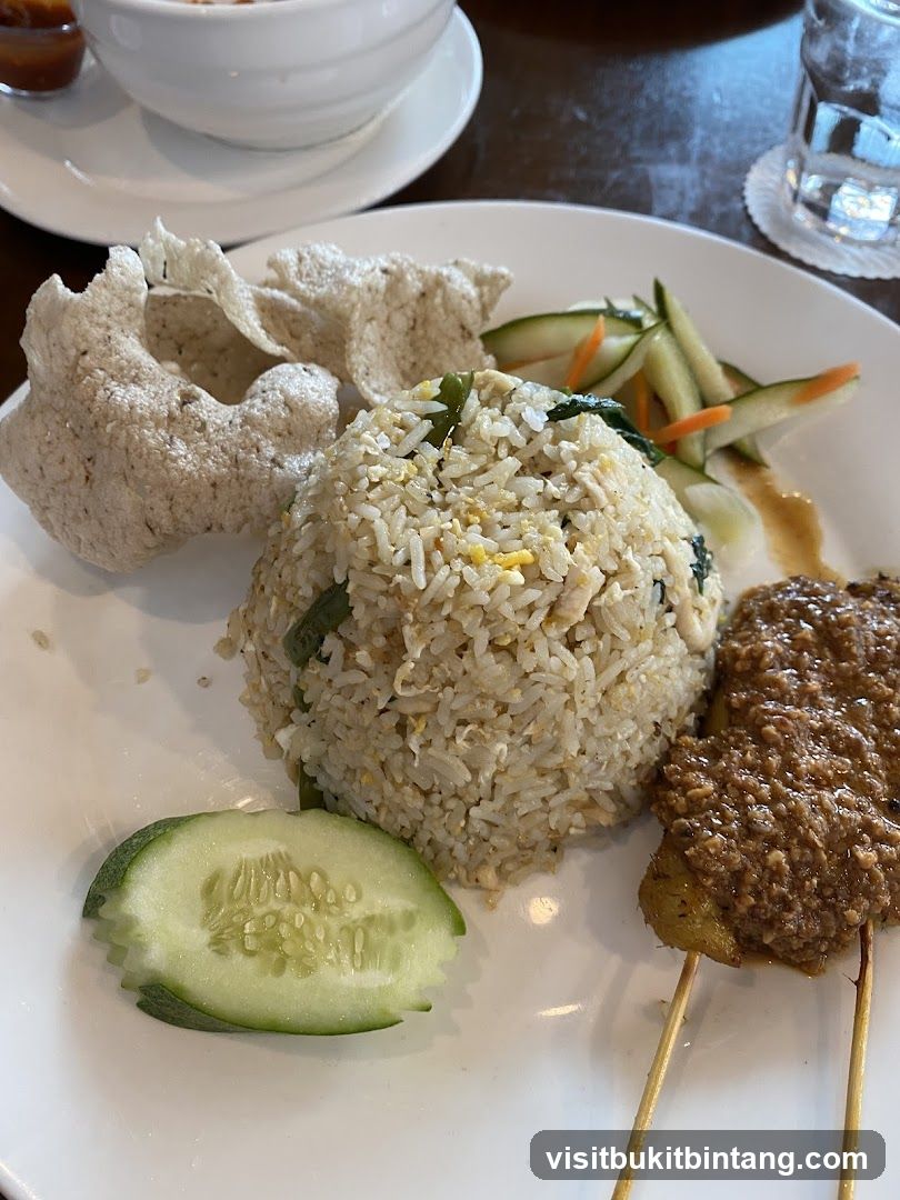 Fried Rice with Satay and Crackers
