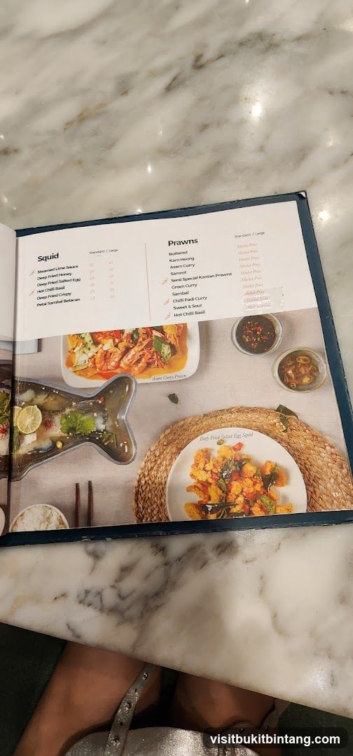 Squid and Prawns Menu