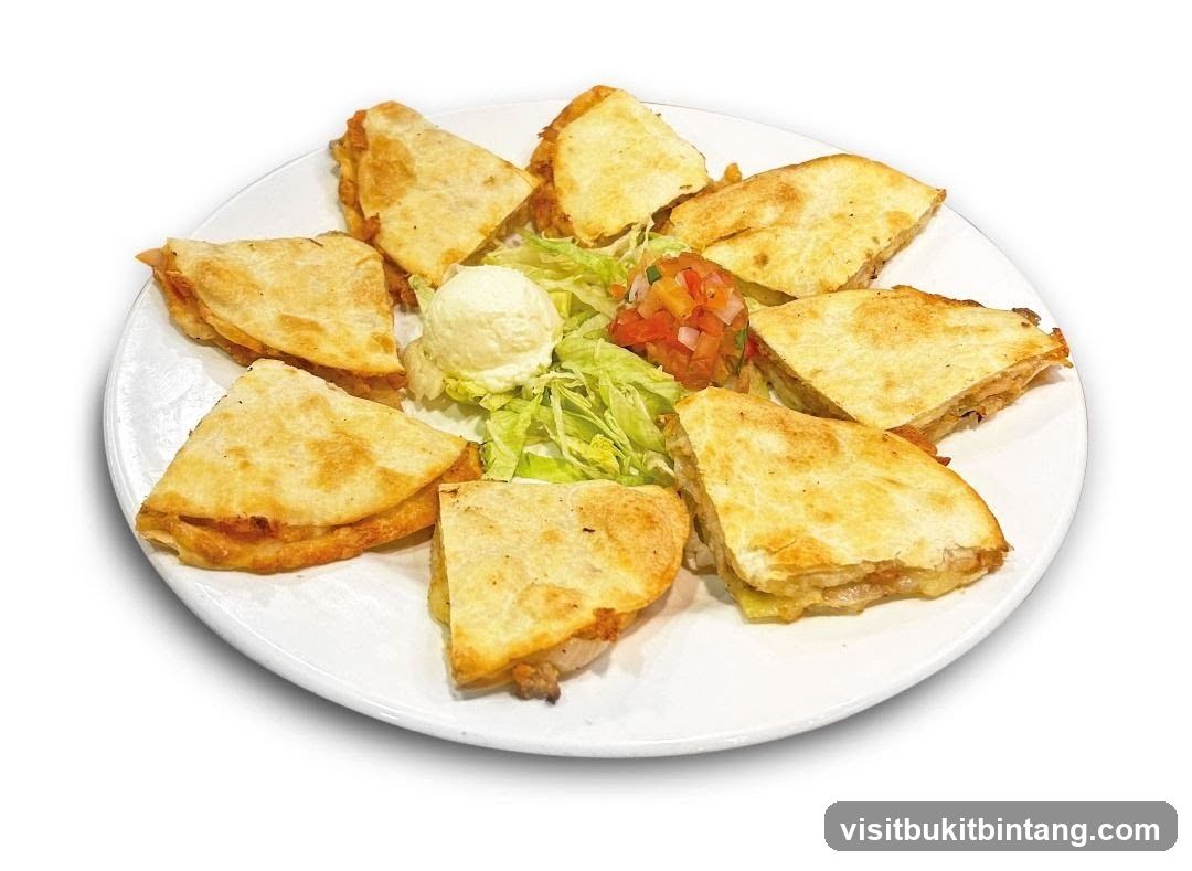 Quesadillas with Salad and Dip
