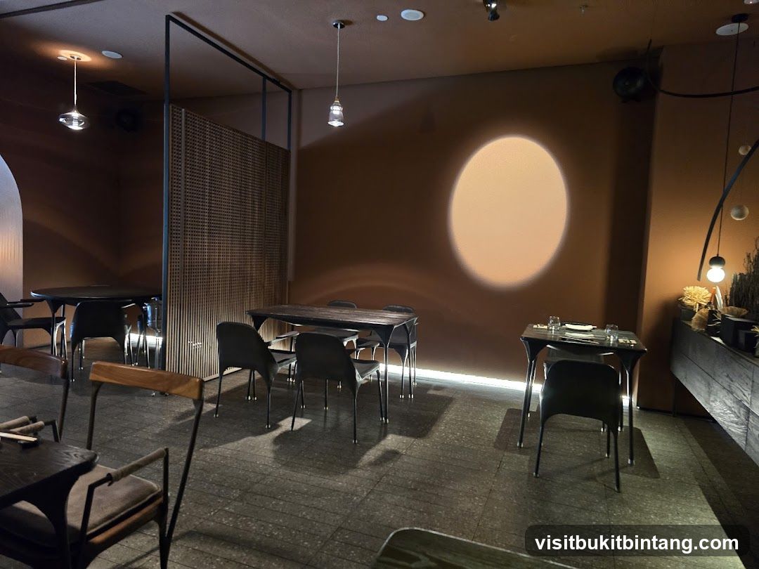 Interior of a dimly lit restaurant or lounge