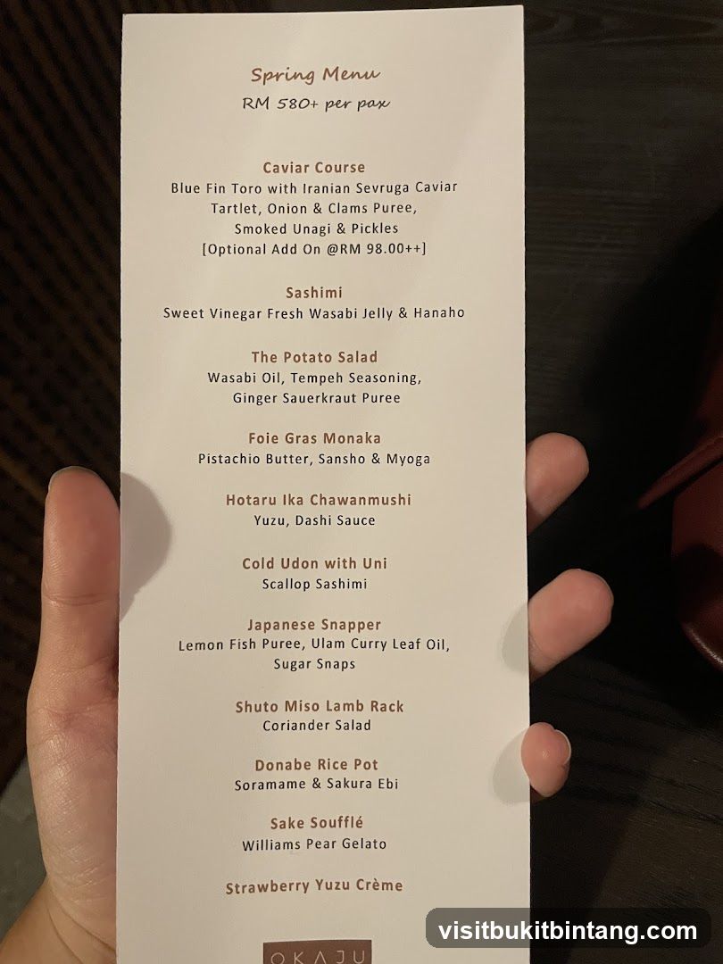 Spring Menu