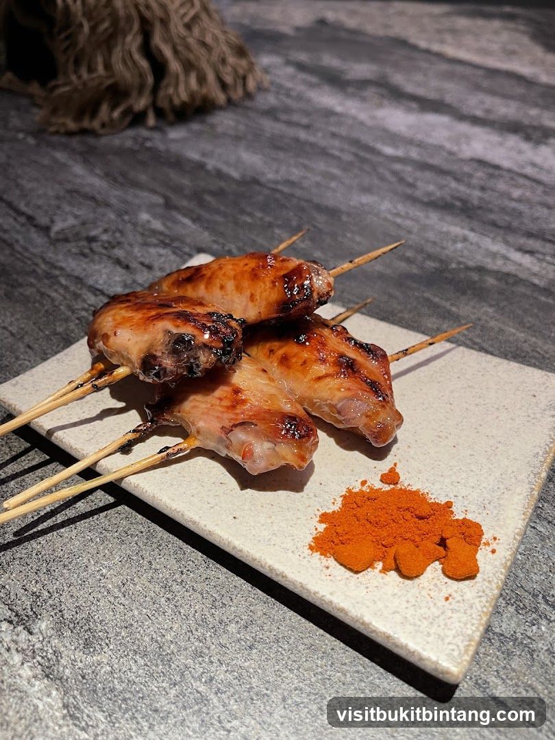 Grilled Chicken Wings on Skewers