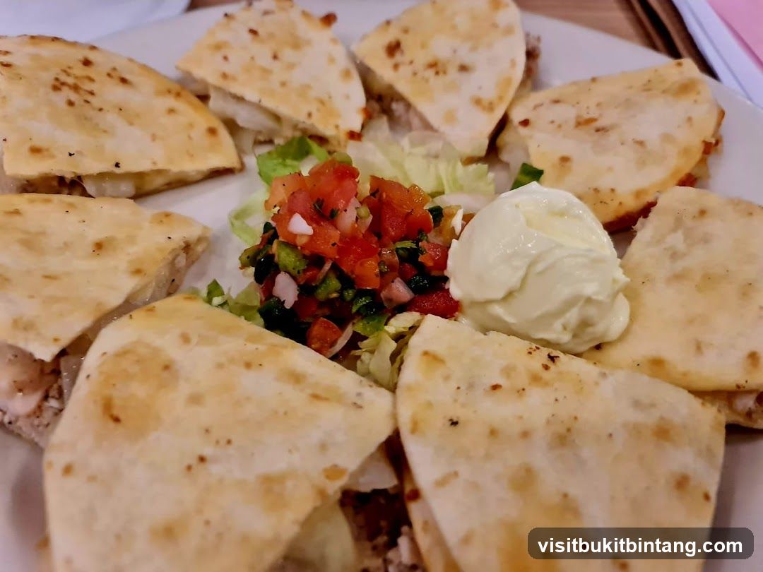 Quesadillas with Pico de Gallo and Sour Cream