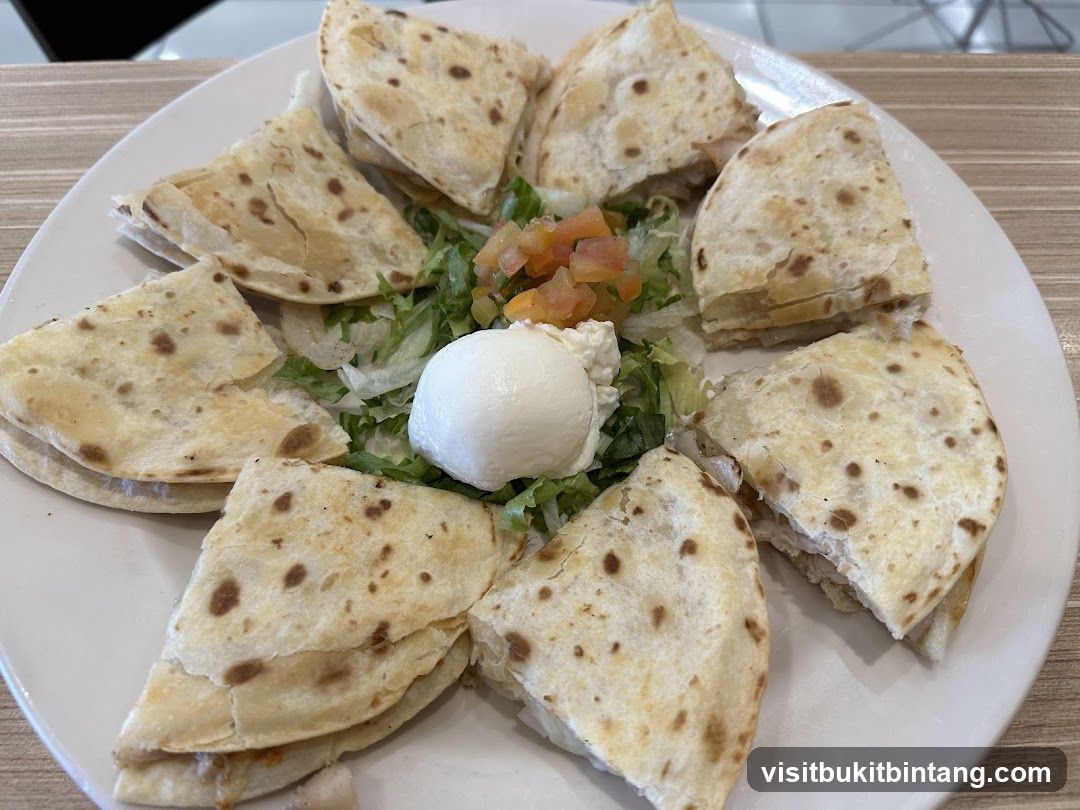 Quesadillas with Salad and Cheese