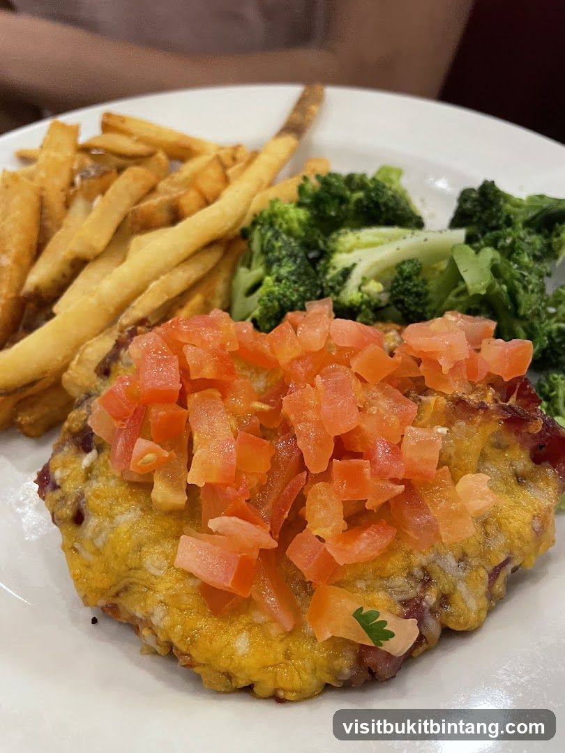 Cheeseburger Patty with Fries and Broccoli
