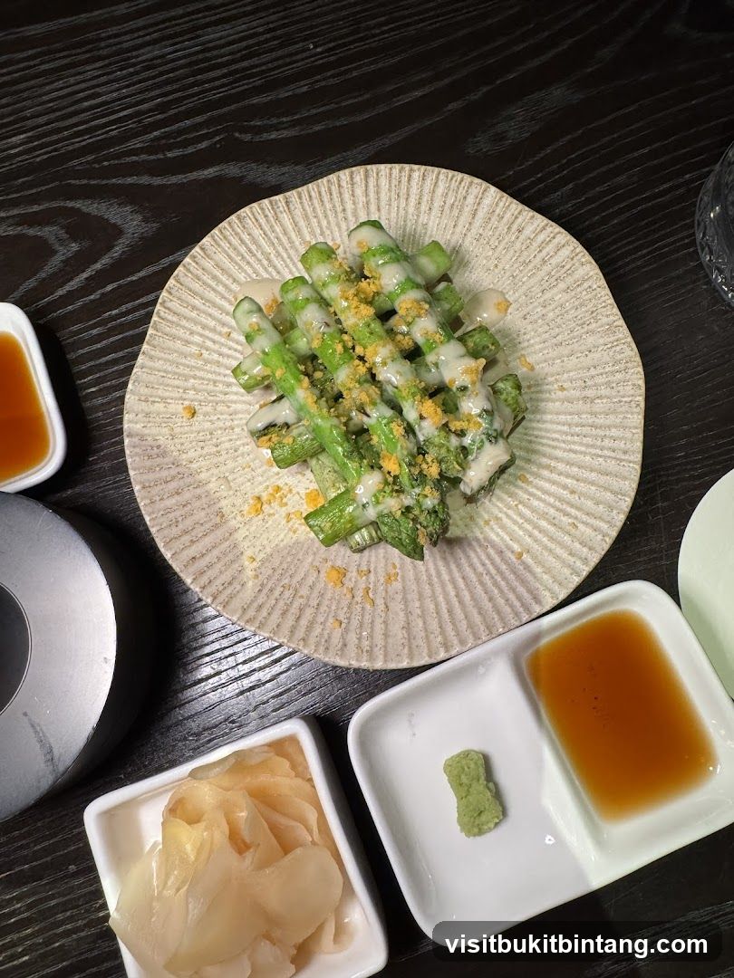Asparagus Dish with Condiments