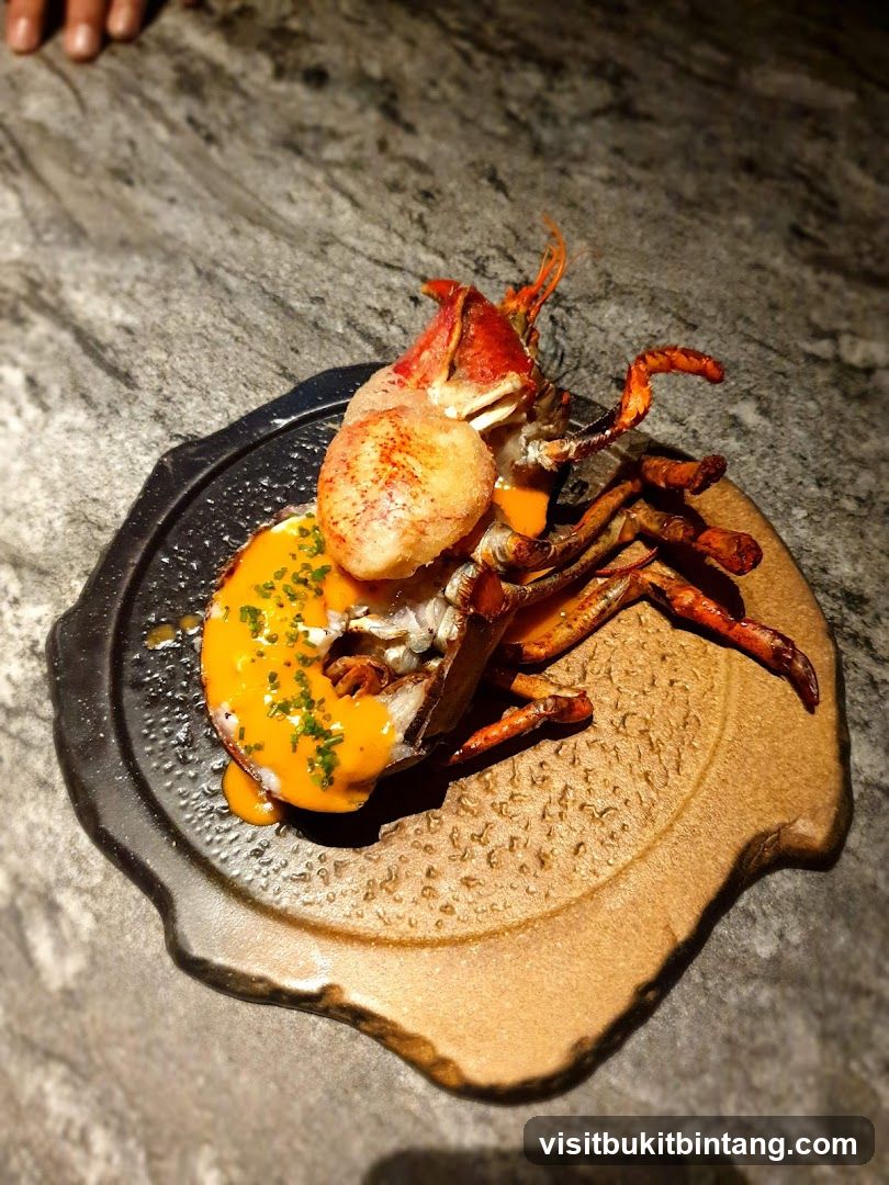 Served Lobster with Sauce