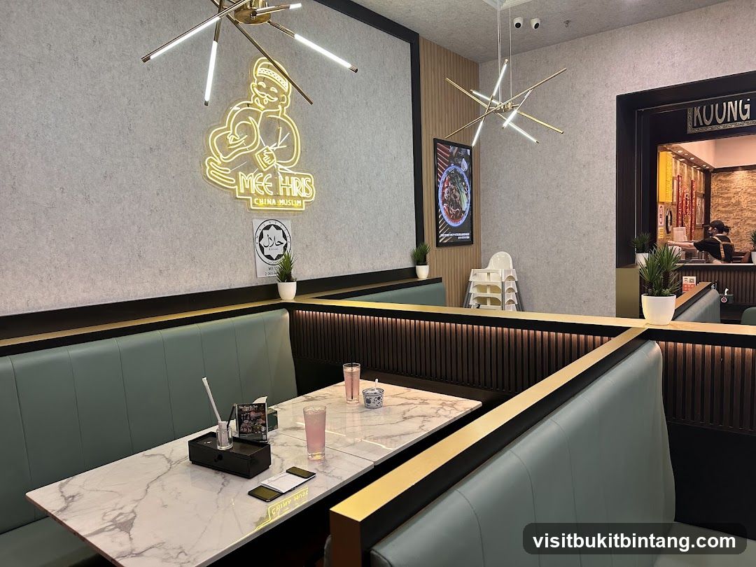 Restaurant Interior with Neon Signage