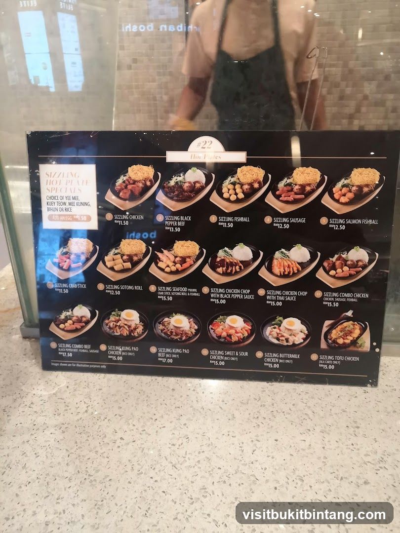 Sizzling Hot Plate Specials Menu