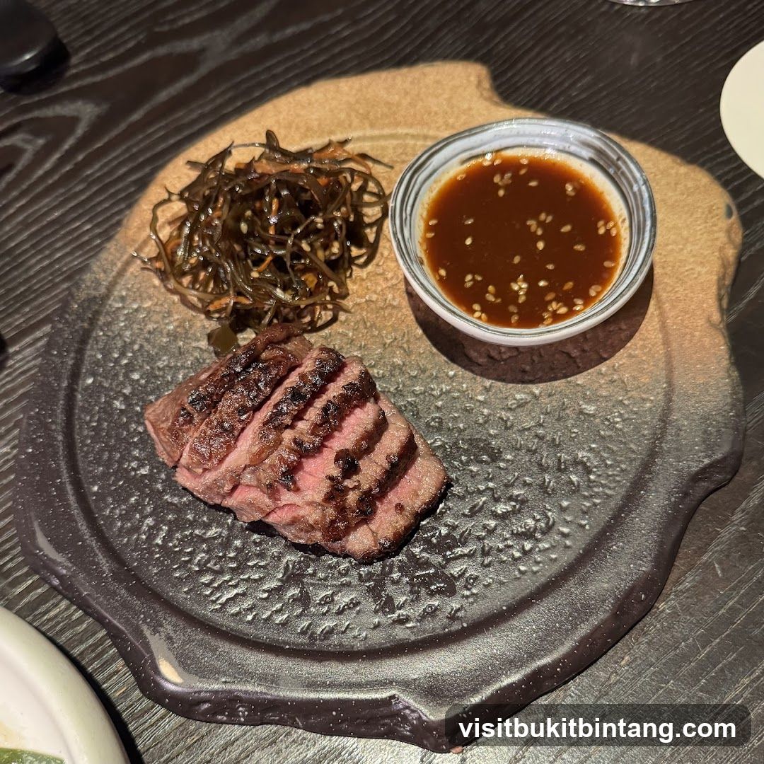 Grilled Beef with Sesame Sauce and Seaweed Salad