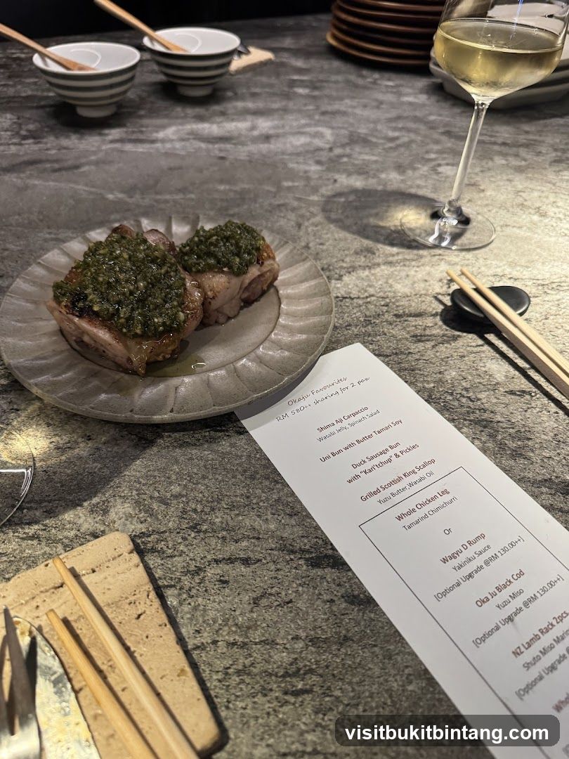 Dining Table with Food and Menu