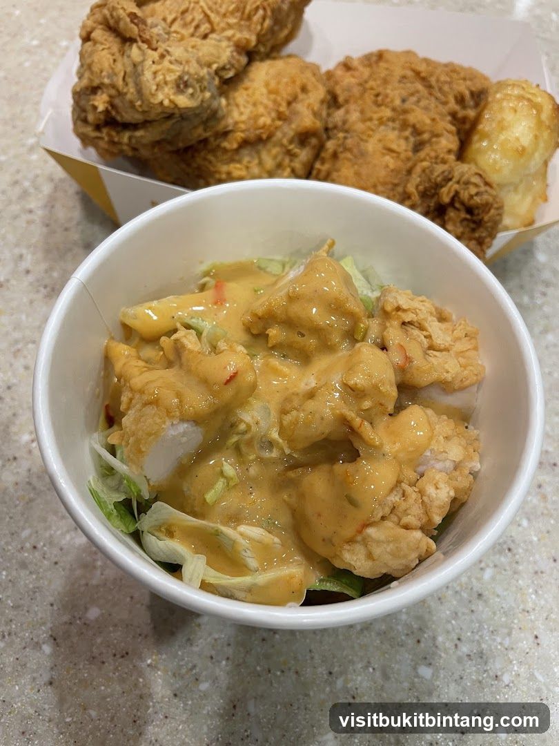 Fried Chicken and Salad