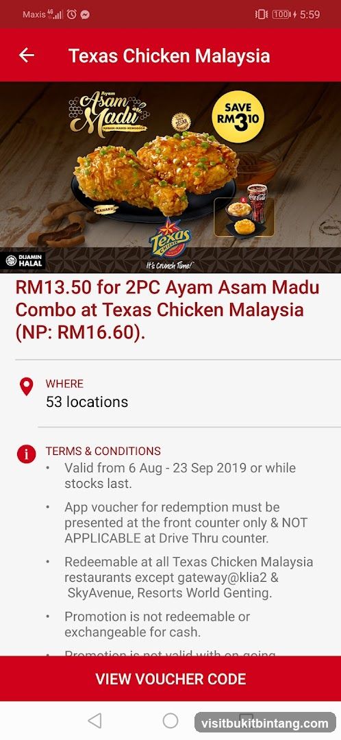 Texas Chicken Malaysia Promotion