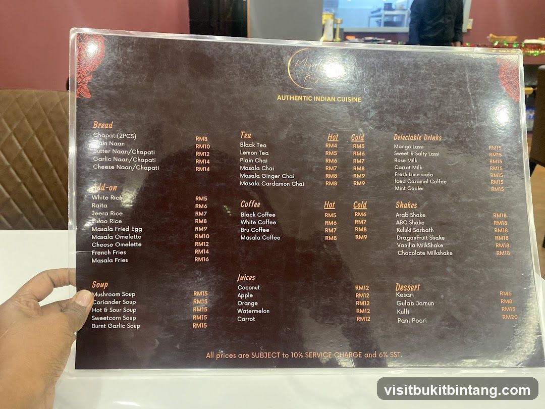Authentic Indian Cuisine Menu