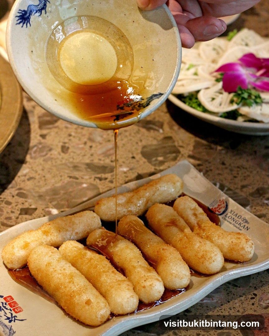 Soy Sauce Drizzle on Fried Fish Cakes
