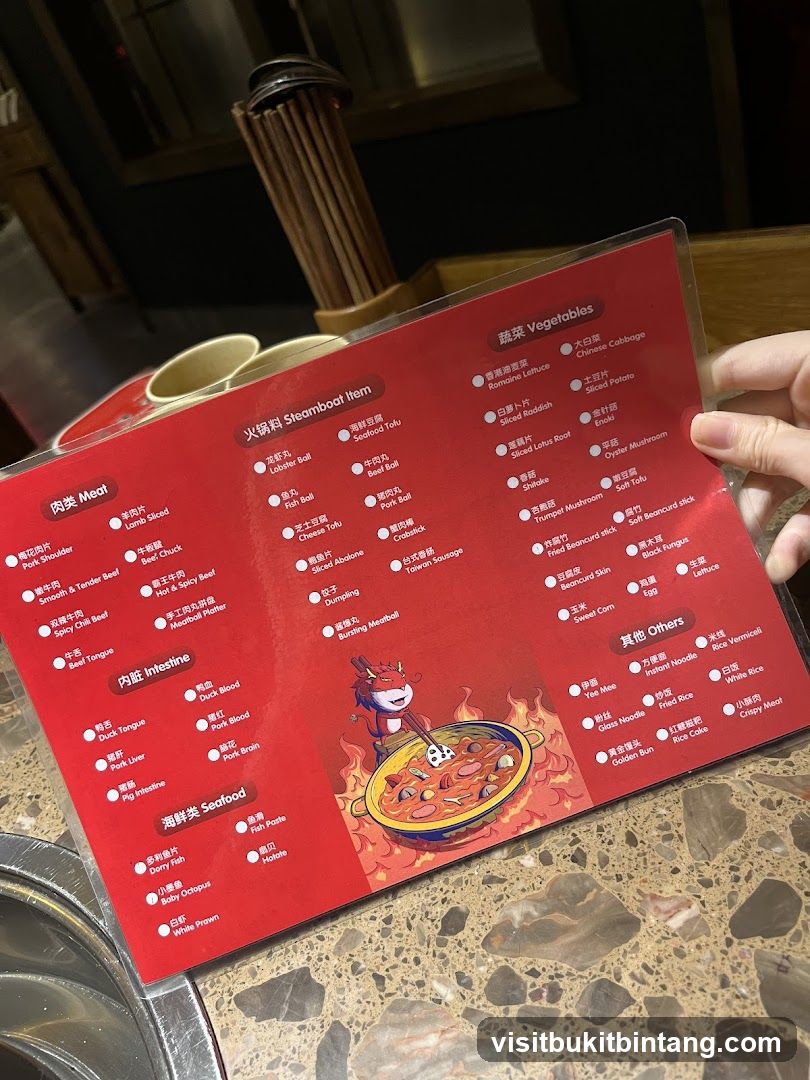 Hot Pot Menu