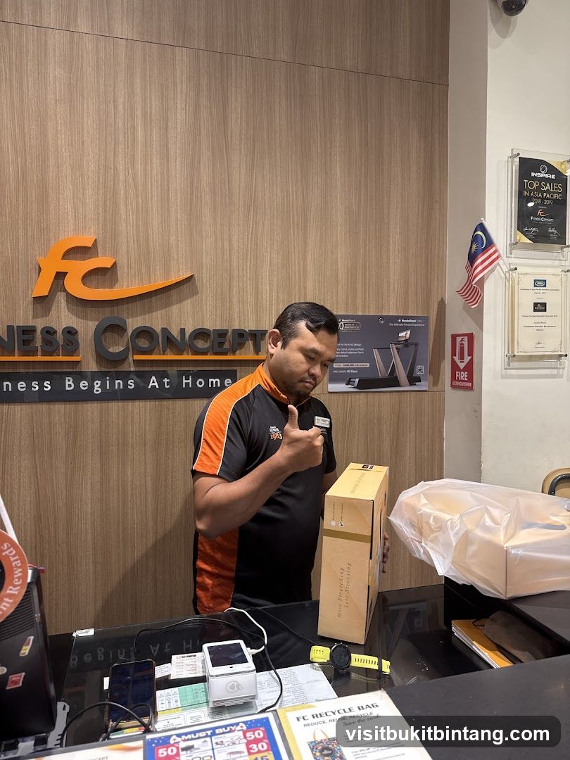 Staff member holding a package