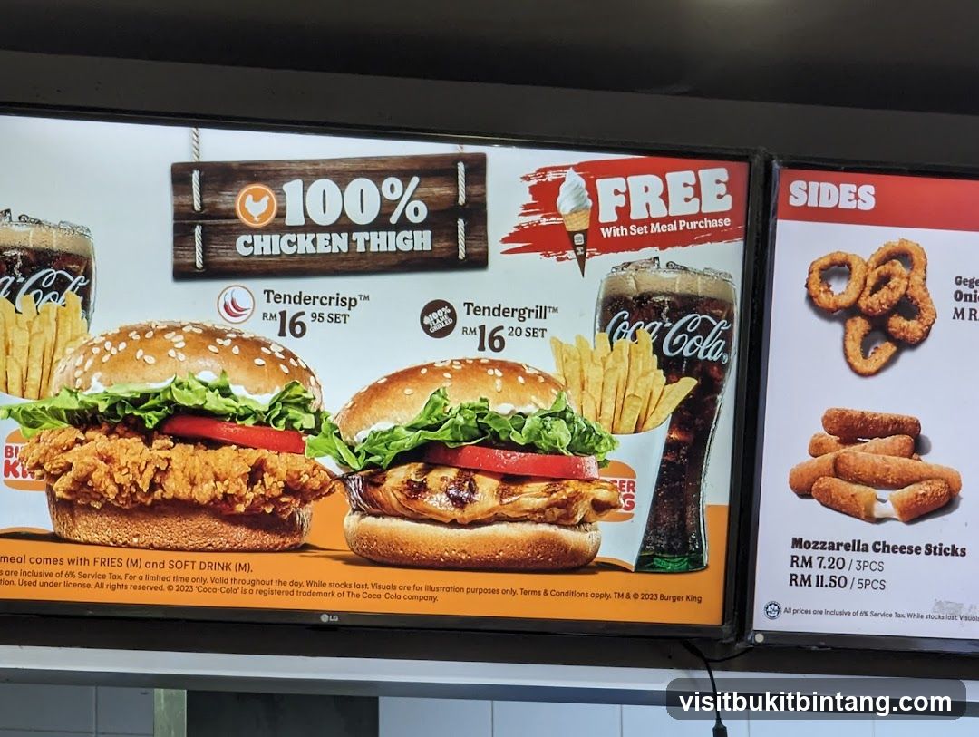 Burger King Menu Display