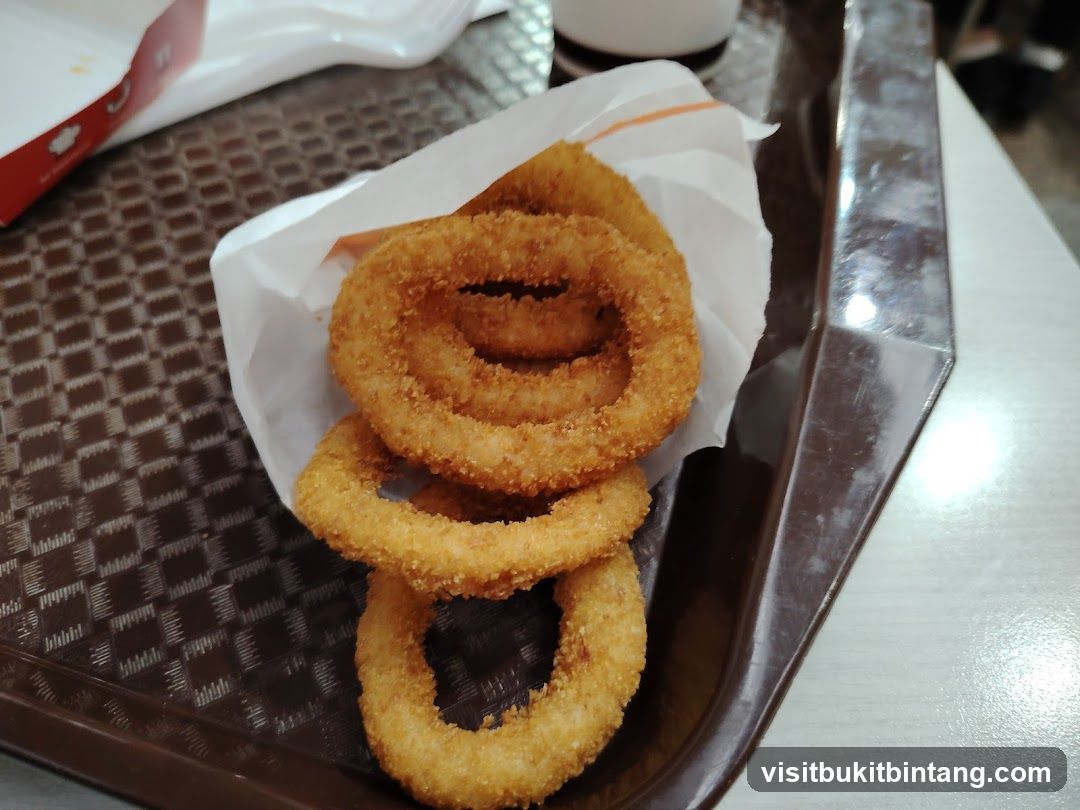 Fried Onion Rings on Tray