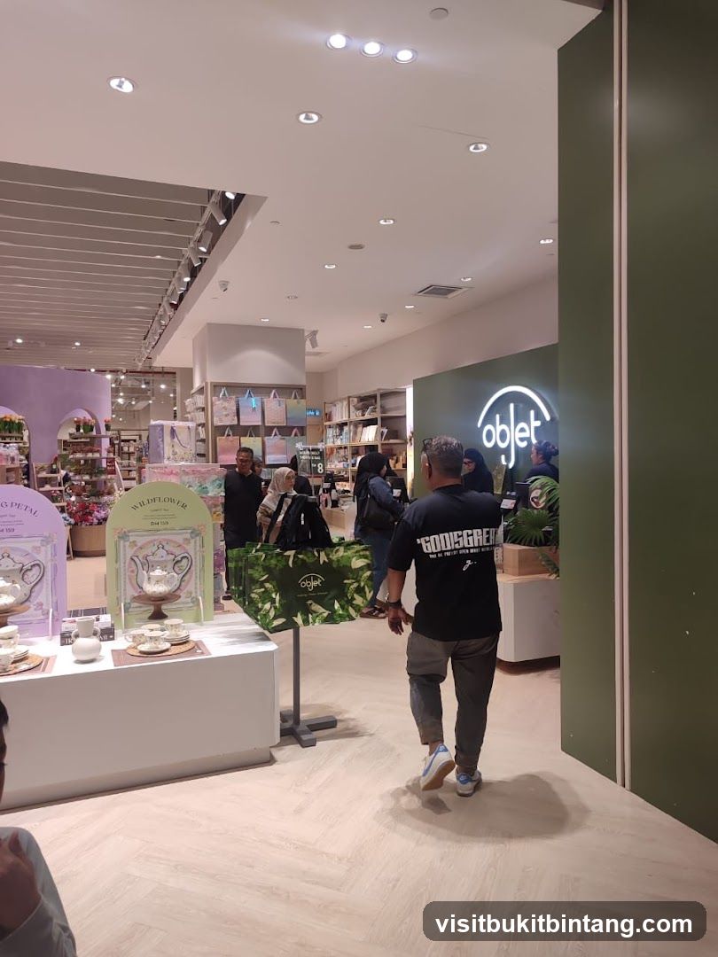 Interior of a store with displays and shoppers