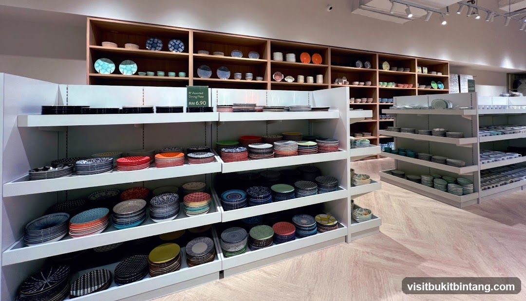 Store Interior with Shelves of Dinnerware