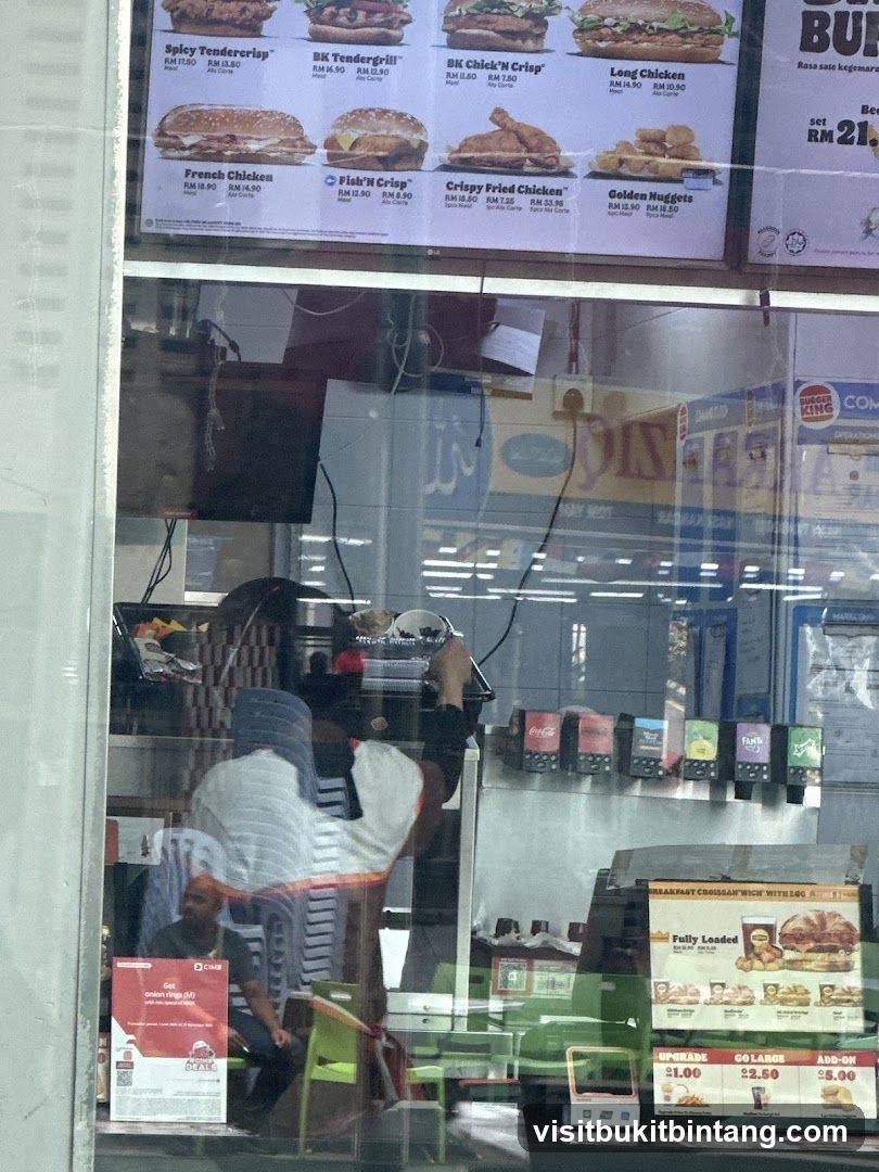 Fast Food Store Interior View Through Window