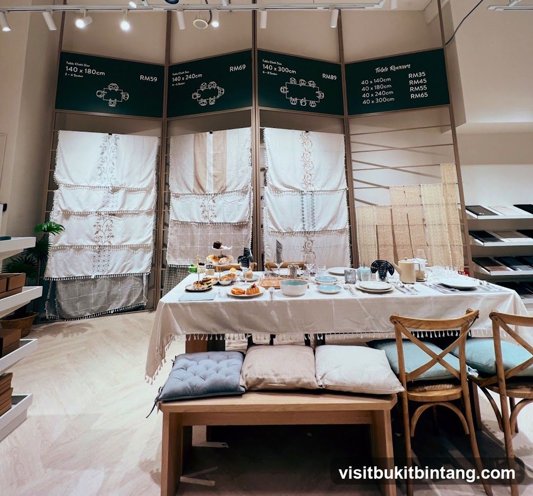 Tablecloths and Table Runners Display