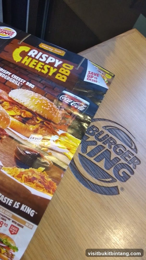 Burger King Menu and Table