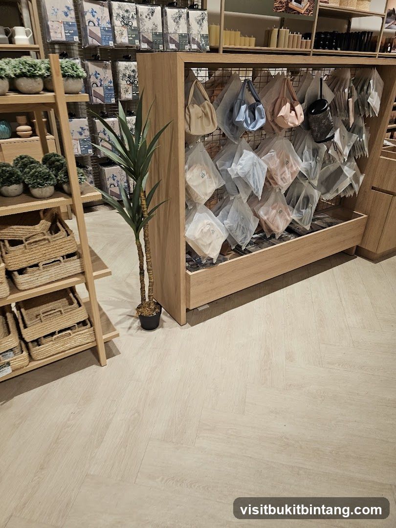 Store Interior with Handbags and Home Goods