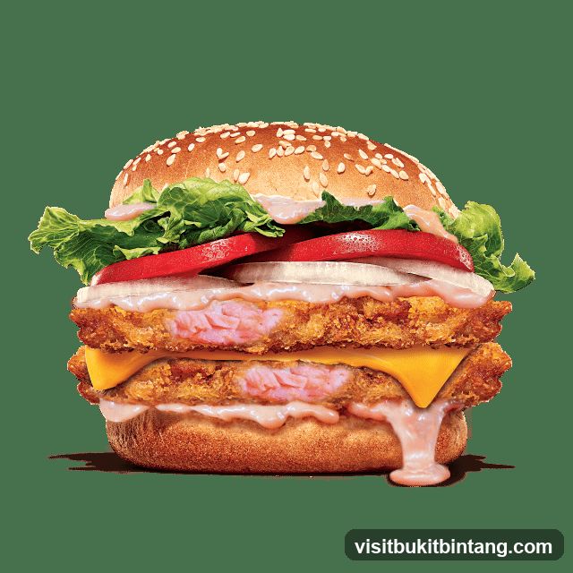 Double Chicken Burger with Sauce and Cheese