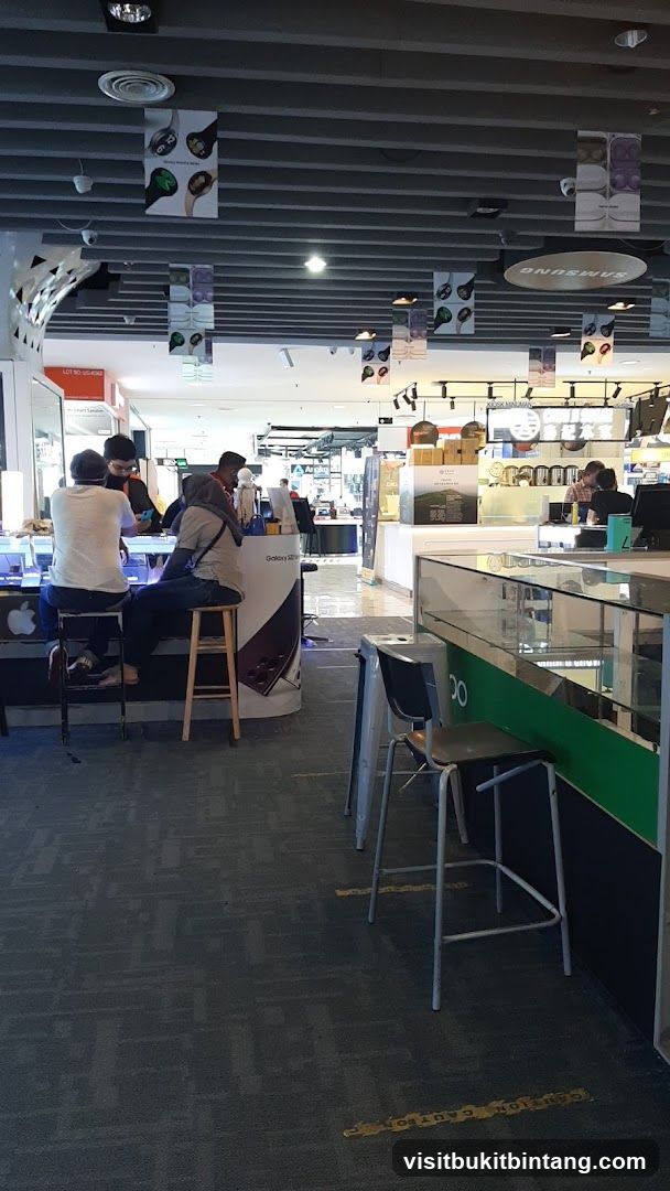 Interior of a retail store with seating area