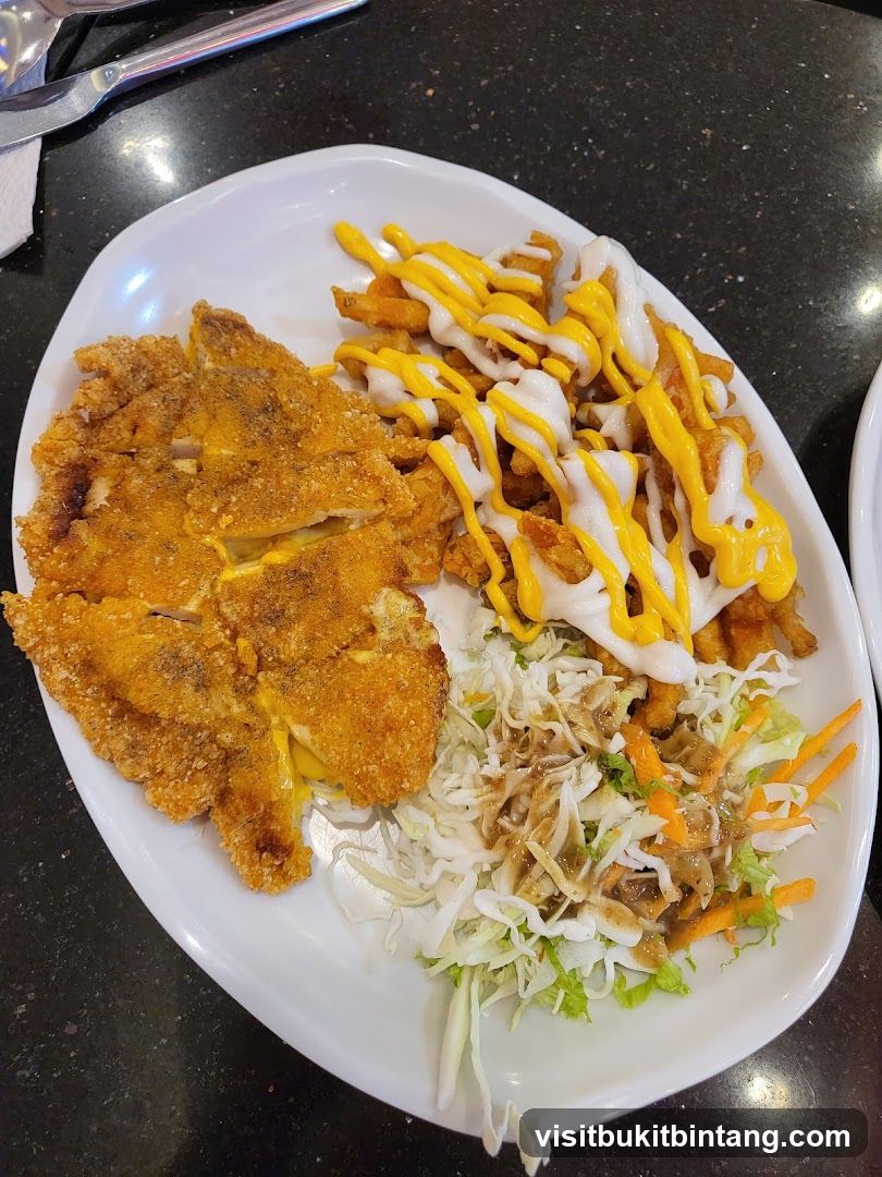Fried Chicken and Fries with Coleslaw