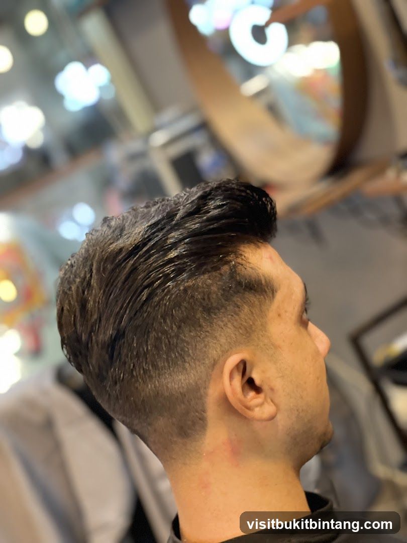 Haircut in salon interior