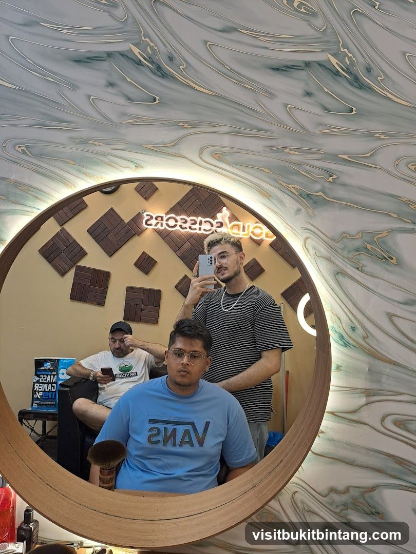 Barbershop Interior Mirror Reflection