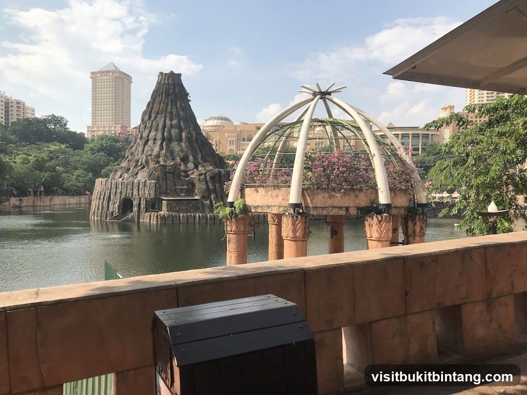 Volcano and Dome Structure by a Lake