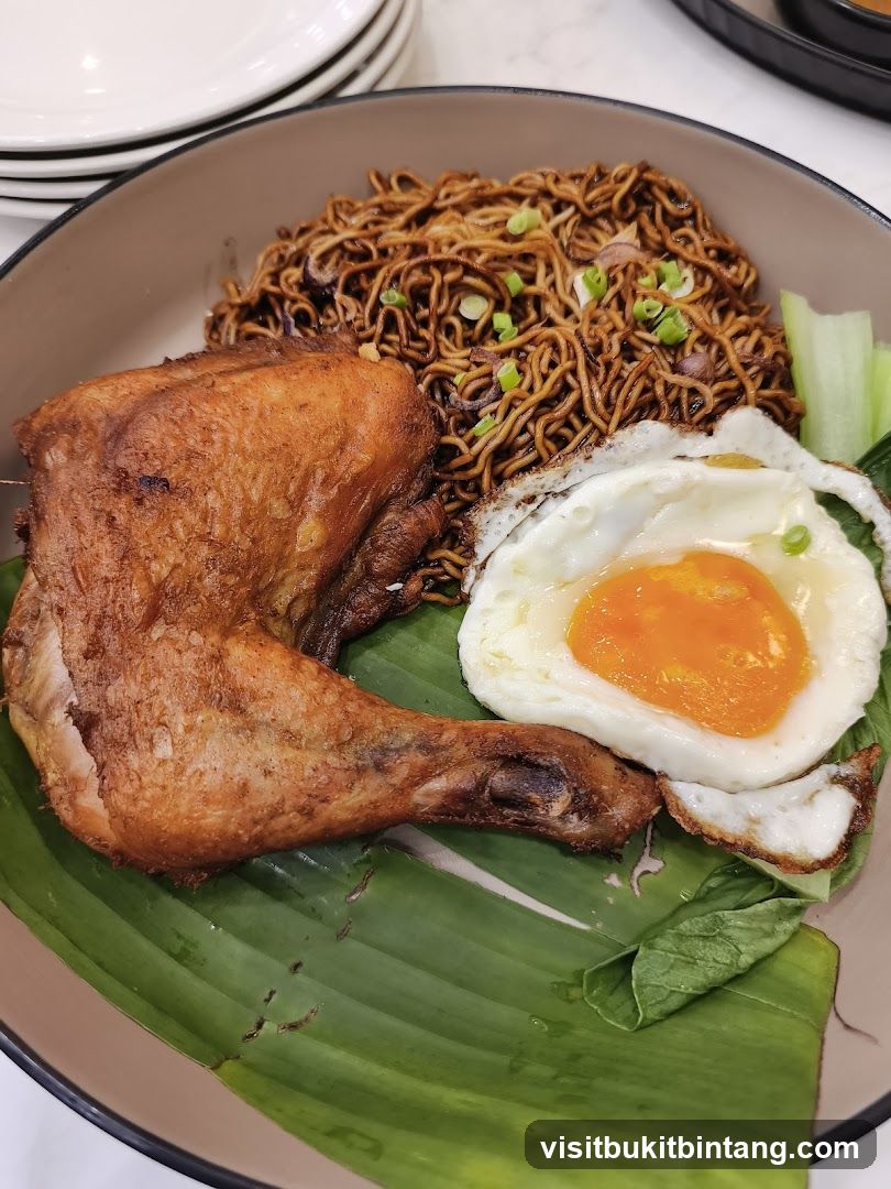 Fried Chicken and Noodles Dish