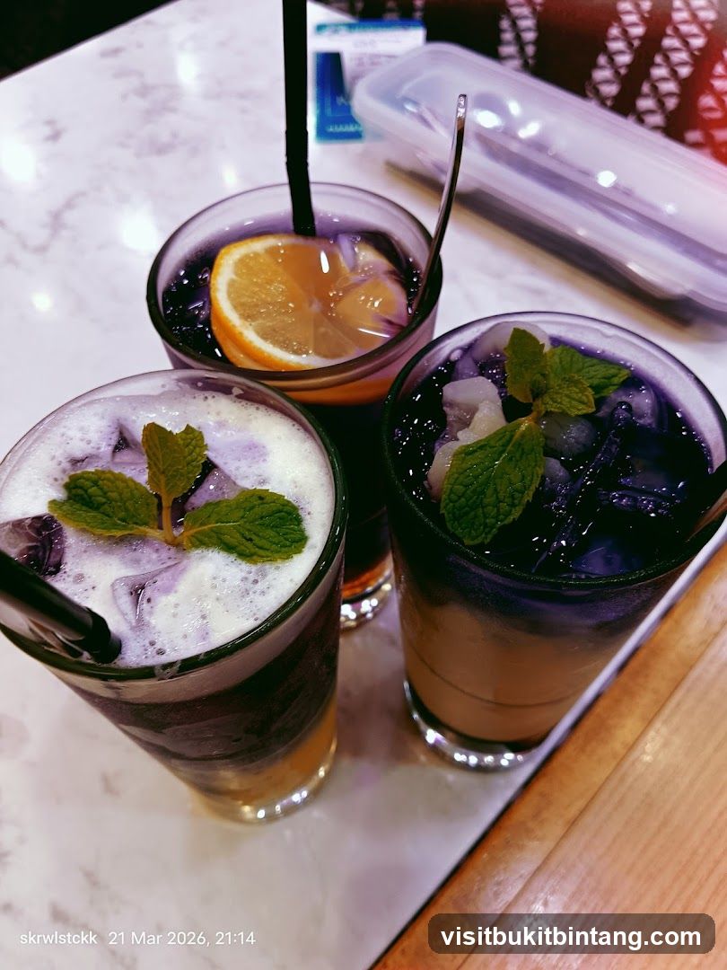 Three Iced Drinks on a Table