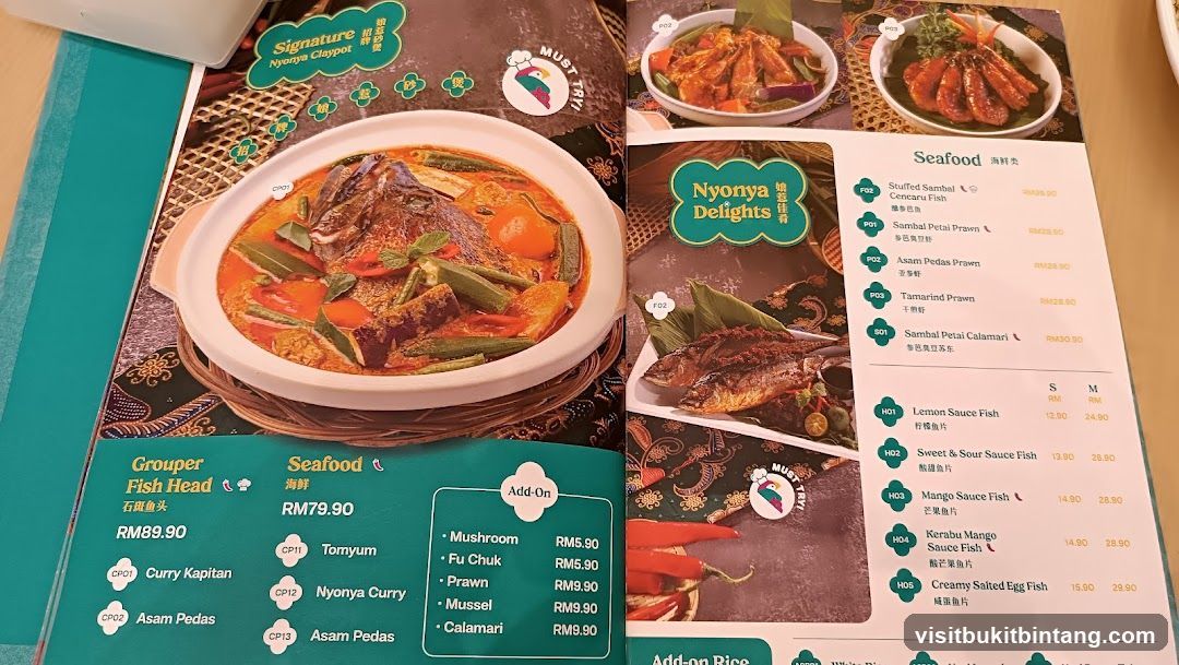 Nyonya Delights Menu