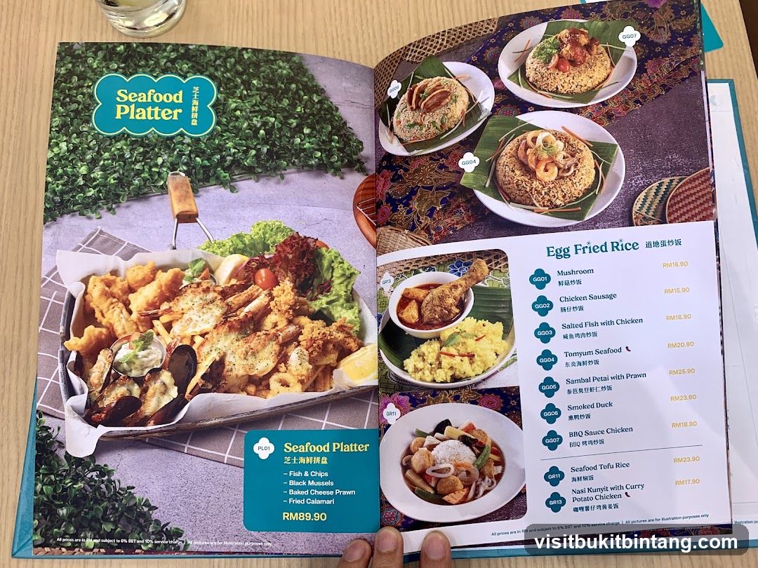 Seafood Platter Menu Page