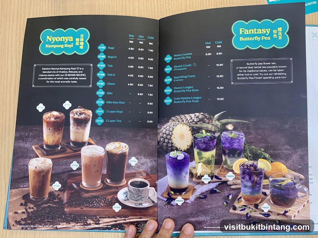 Nyonya Kampung Kop & Fantasy Butterfly Pea Menu