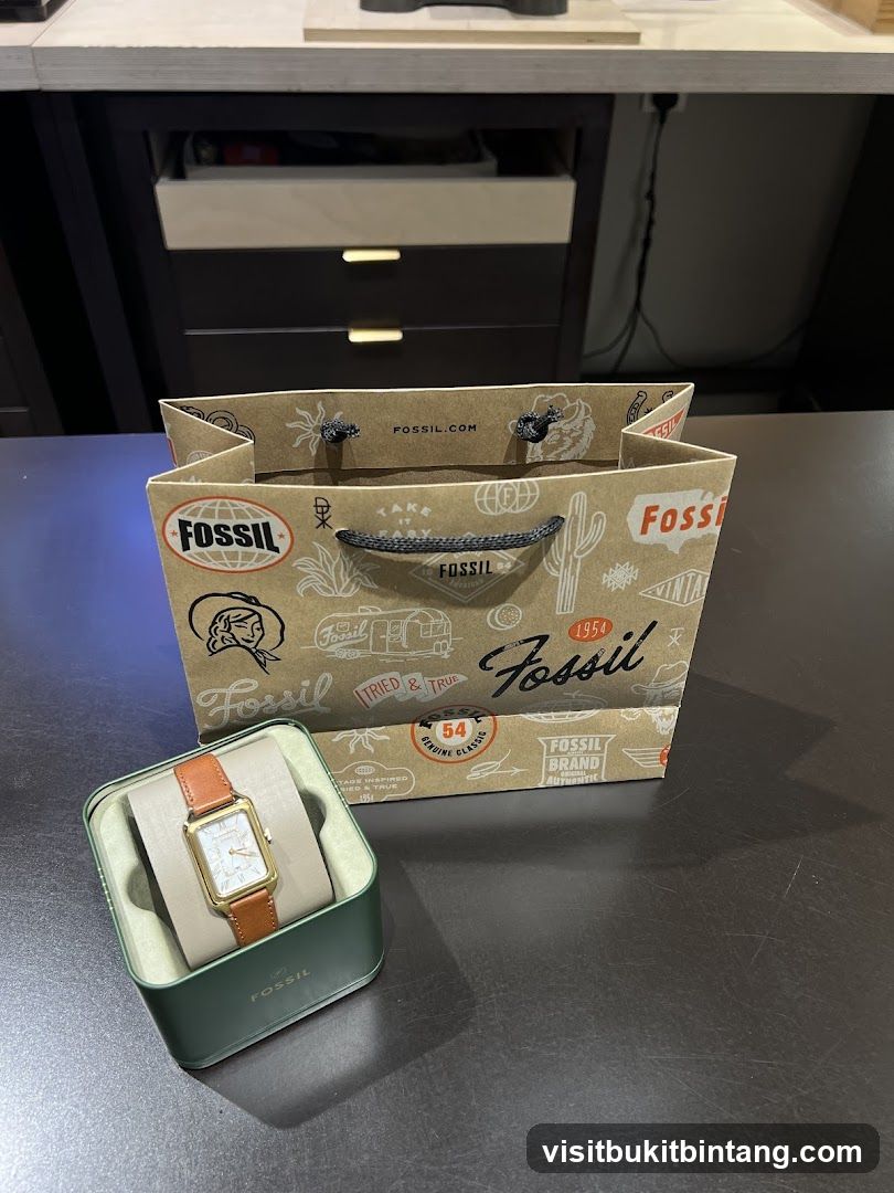 Fossil Watch and Shopping Bag