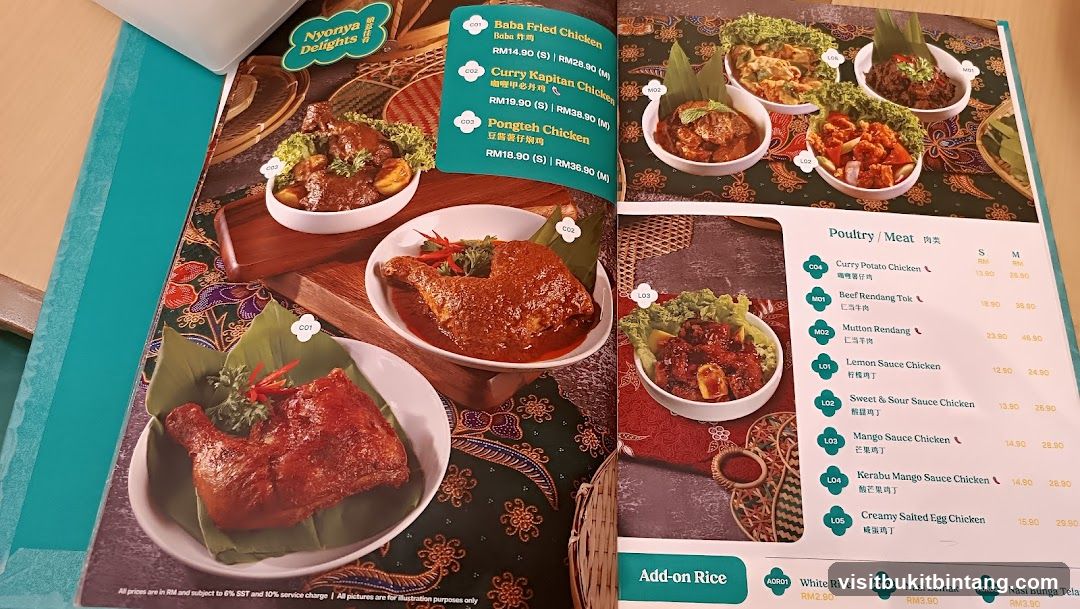 Nyonya Delights Menu