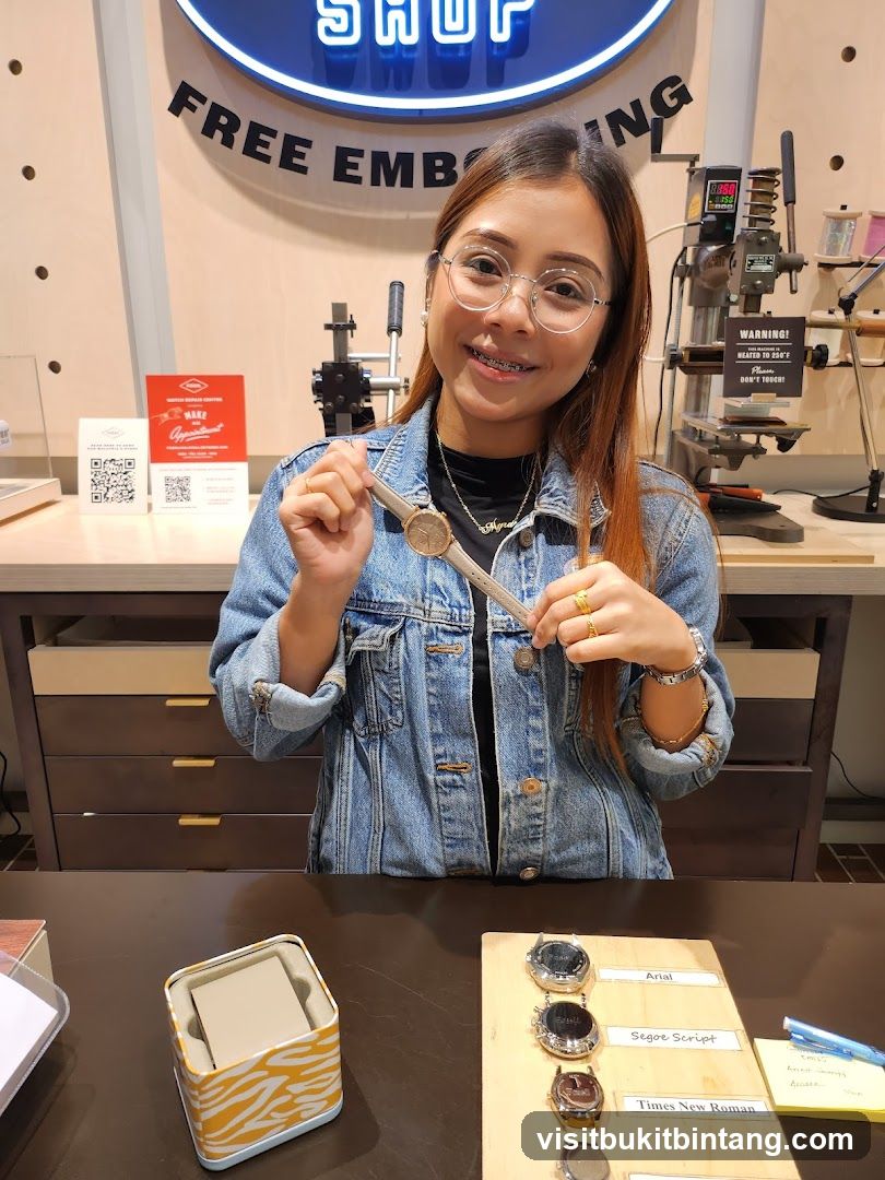 Woman holding a watch
