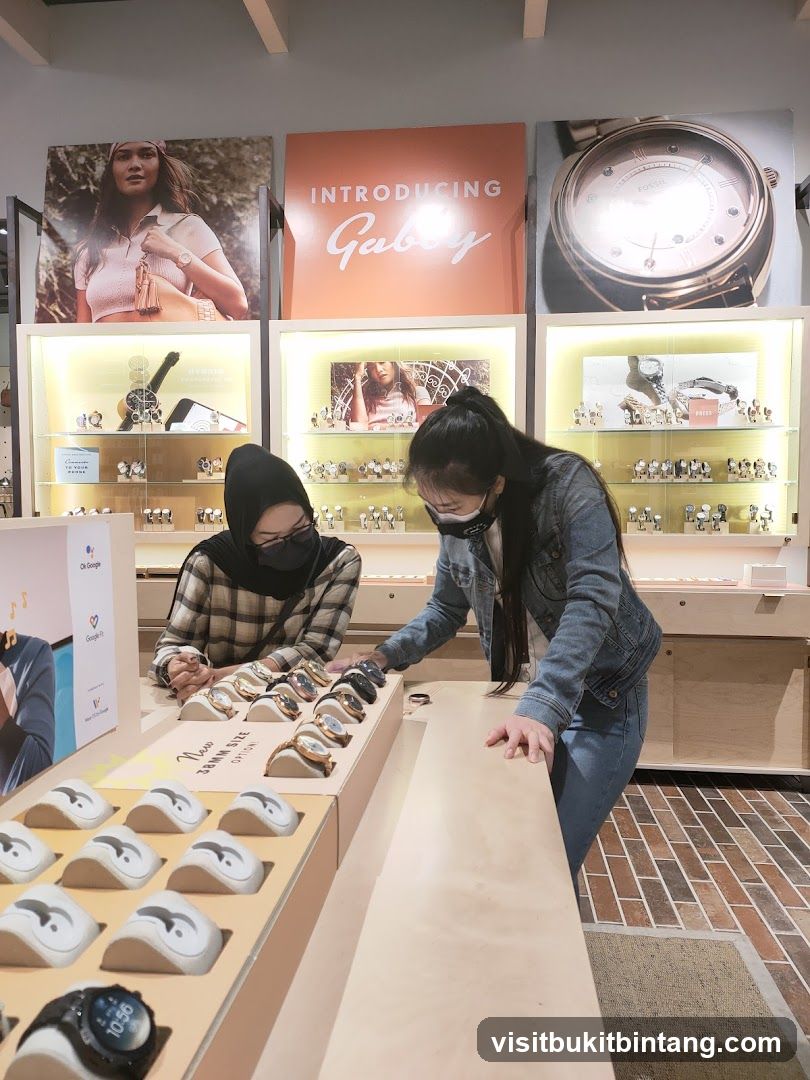 Customers browsing watches