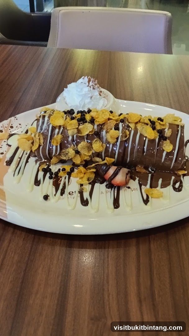 Chocolate Roll Dessert with Toppings